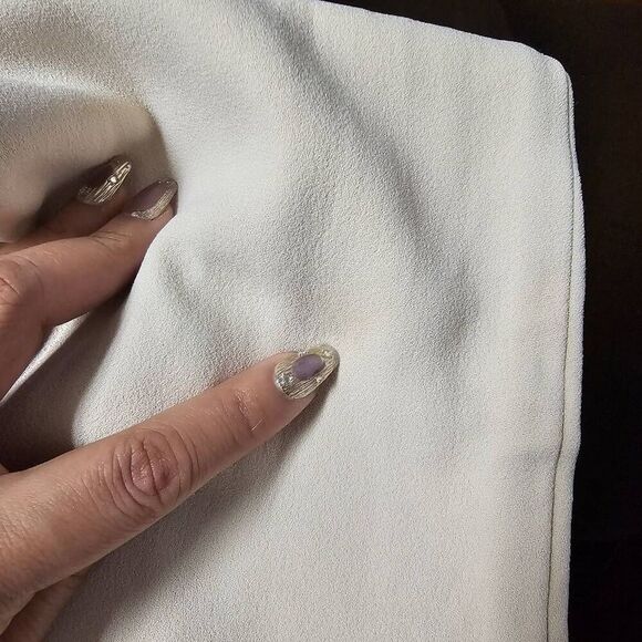 Sally Lapointe Trousers Wide Leg Cream Pants Size 4 - Picture 8 of 9